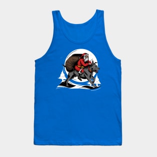 Pit Bull Lovers Christmas Design with Santa's Bringing Gifts Tank Top